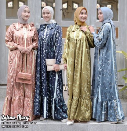 Gamis wanita terbaru 2022 simple elegan Zalina maxy ori by VNT